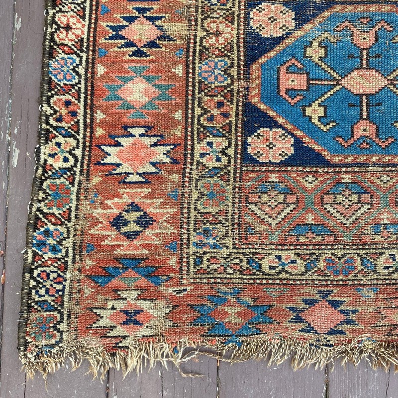 Antique Rug 3' 1 x 4' 8 Blue Hand Knotted Tribal Oriental Rug gallery