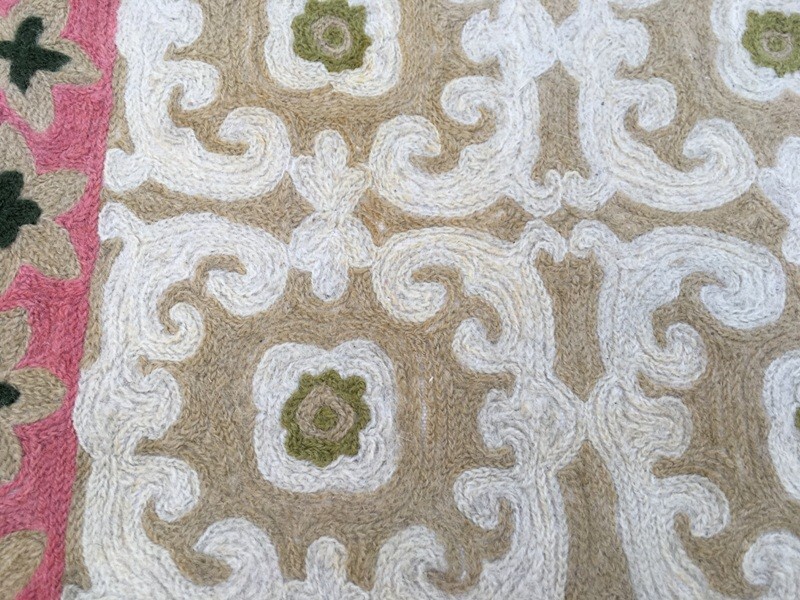 Vintage French Aubusson Style Area Rug Handmade Chain Stitch Wool Carpet 2x3 ft gallery
