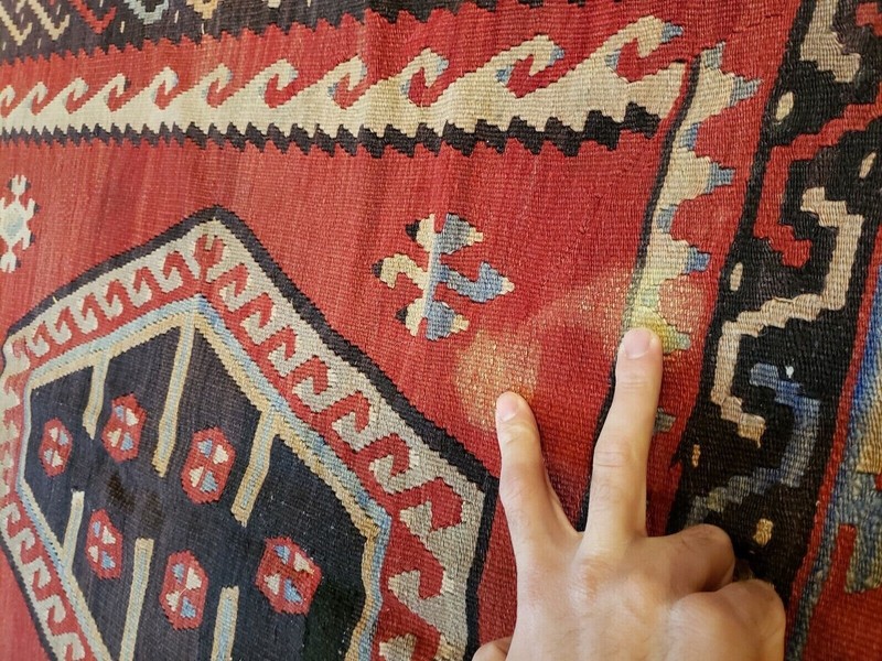 Bohemian c1900-1939s Antique Natural Dye Wool Kilim Sivas Region 6'10"×11' gallery