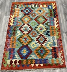 Vintage Kilim Traditional Hand Made Oriental Wool Kilim 5ftx3.2ft 152cmx103cm
