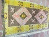 Turkish Anatolian Rug Mat Yastik 20" x 35" Semi Antique Yellow Orange Vegy Dyes gallery
