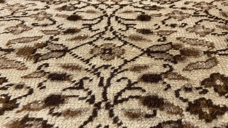 8x12ft Living Room Rug | Turkish Area Rug 8x12ft Beige Vintage Rug| Wool Colored gallery