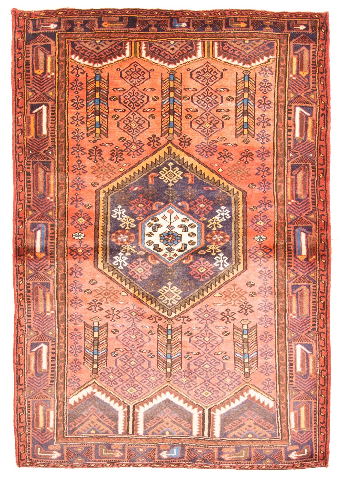 Vintage Traditional Hand-Knotted Area Rug 4'2" x 6'4" Oriental Wool Carpet gallery