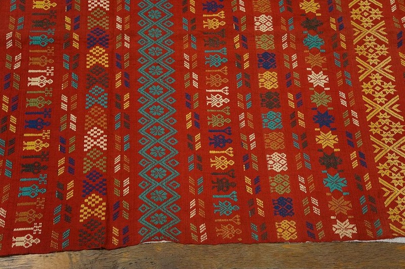 Antique Swedish Flat-Weave Carpet Red Field, Yellow Border, Early 20th Century gallery