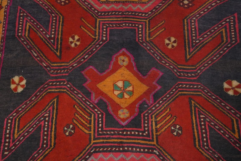 Tribal Wool Carpet Red & Blue Handmade Oriental Runner Rug 5x10 Ft Hallway Rug gallery