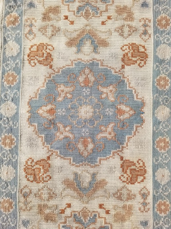 Vintage Portuguese Arraiolos Handmade Wool Multicolor Rug 3.7x1.9ft gallery