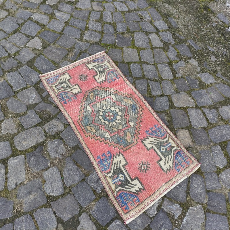 Rare 2x3 Turkish Vintage Small Rug 48 x 92 cm Handmade Bath Mat 1.57 x 3.02 ft gallery