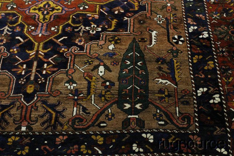 Pre-1900 Vegetable Dye Bakhtiari Palace size Hand-made Antique Rug 12x17 gallery