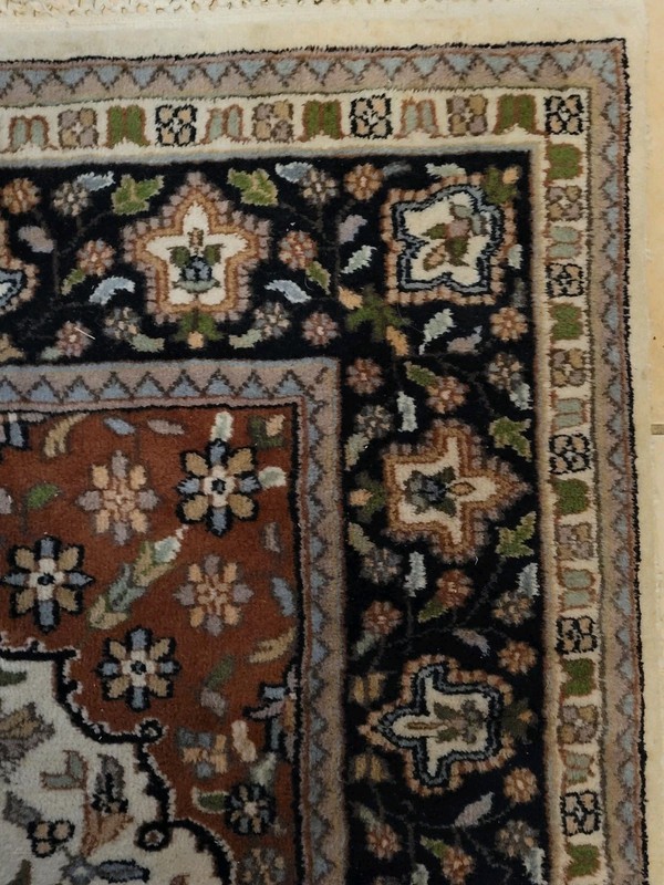 Vintage Hand Knotted Wool Oriental Tree of Life Rug 4' x 6'2" Pre Owned gallery