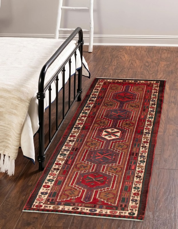 3'6" x 10'7" Vintage Hand-knotted Runner Rug Traditional Oriental Wool Carpet gallery