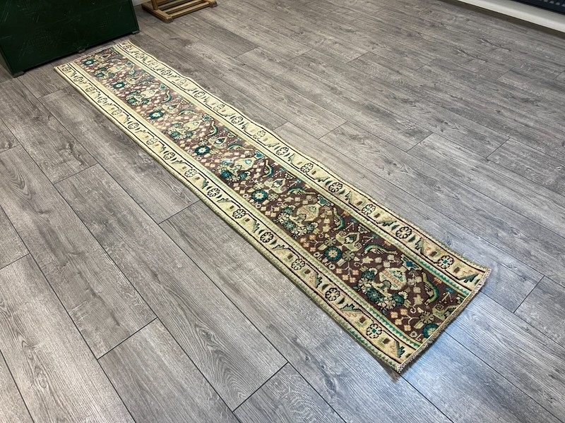 Vintage Runner Rug, Persian Rug, Entry Rug, Hallway Rug, Wool Rug, 1.4 x 7.6 ft gallery