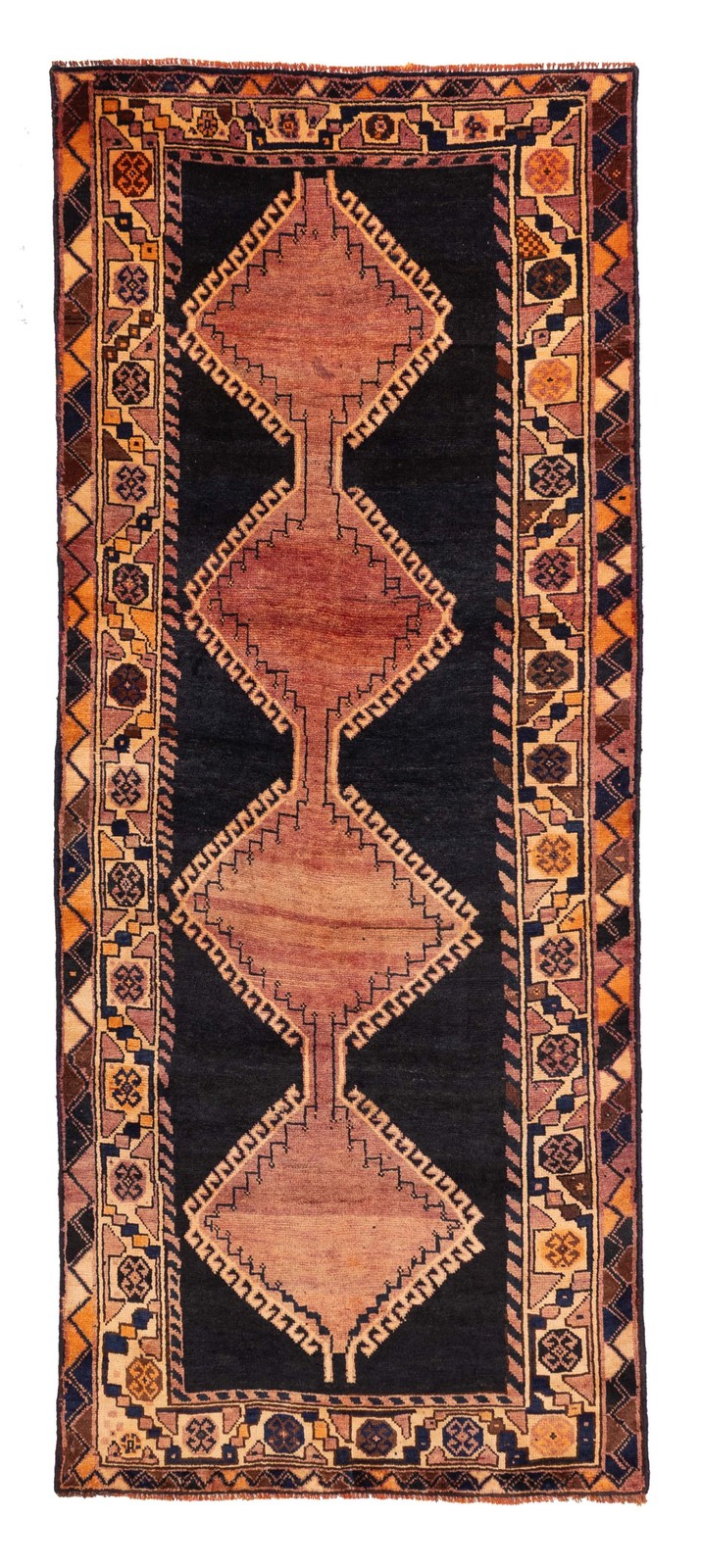 3'9" x 9'4" Vintage Hand-knotted Runner Rug Traditional Oriental Wool Carpet gallery