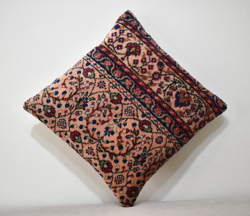 Turkish Pillow Cover Sofa Rug 16'' x 16'' Made of Antique Cushion Cover Carpet gallery