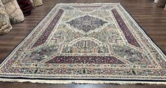 Belgium Power Loomed Rug 8×11 Kirman Lavar Floral Design Vintage