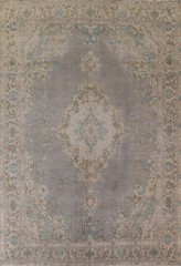 Handmade Gray Wool Carpet Traditional Distressed Area Rug 10×12 Ft Oriental Rug