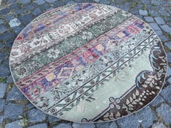 Home Decor Rug, Turkish Vintage Rug, Boho Decor Rug, 3,8 x 3,8 ft