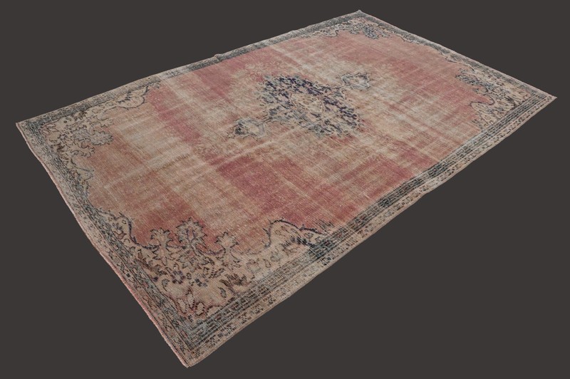 Vintage Turkish Oushak Rug, Peach 6x9 ft, Handmade Wool, Bohemian Anatolian gallery