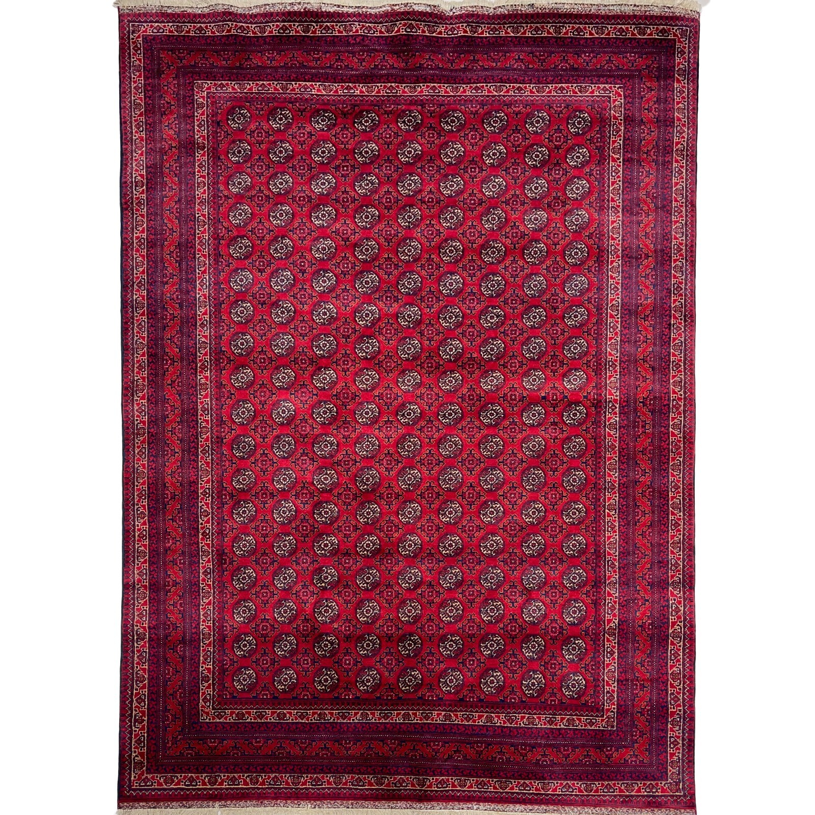 Handmade (5'7" x 7'8") Burgundy Afghan Khajo Roshna Wool Area Rug gallery