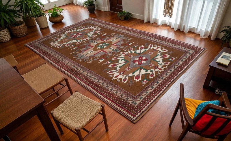 NOS 1960s 6'x10'2" Hand-Woven Turkish Anatolian Tribal Wool Rug | Unused Vintage gallery