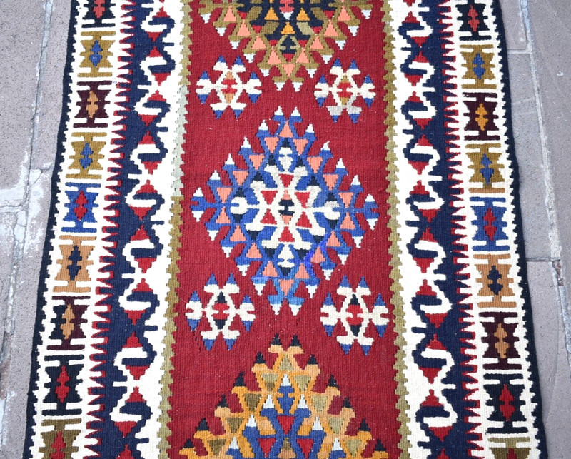 Turkish Kayseri Rug 32'' x 69'' Anatolian Yahyali Rug Organic Wool Area Rug gallery