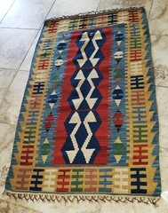 Antique KILIM Traditional Tribal Caucasian Hand Knotted Carpet Wool 3’3″ x 3′