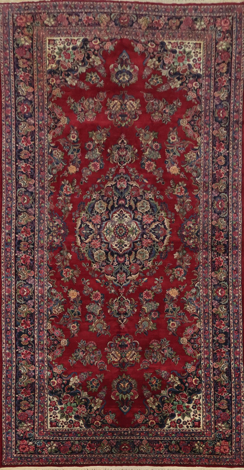 Red Traditional Large Rug 9x18 Hand-knotted Wool Vegetable Dye Vintage Carpet gallery