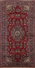 Red Traditional Large Rug 9×18 Hand-knotted Wool Vegetable Dye Vintage Carpet