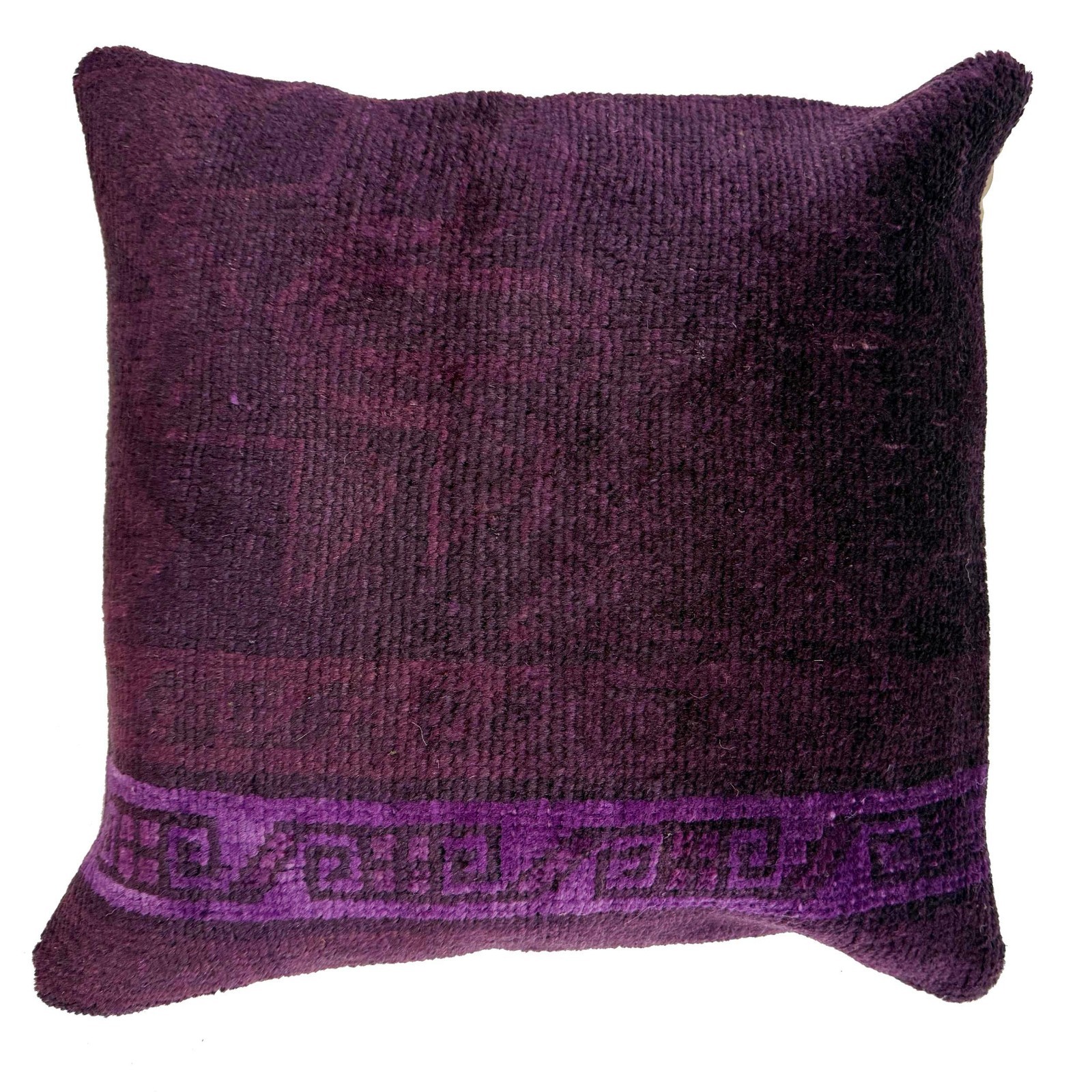 Overdyed Carpet Cushion Handmade Rustic Decor Pillow 1.4x1.3 ft gallery