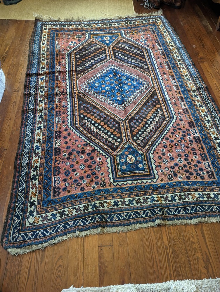 Antique (c. 1900) Oriental Hand Knotted Rug, 5'6" X 8' , Stored 60+ Years