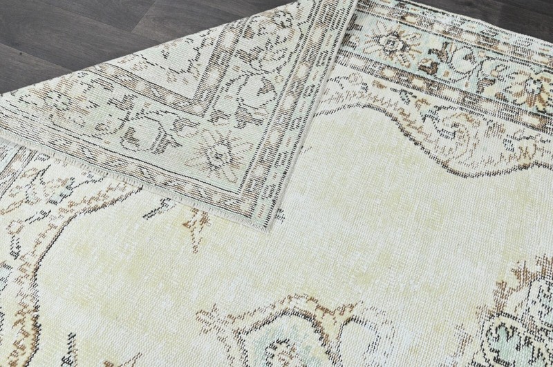 Oushak 6x10,Turkish Rug,vintage,anatolian,BEIGE,kilim,Bohemian,handmade,wool gallery