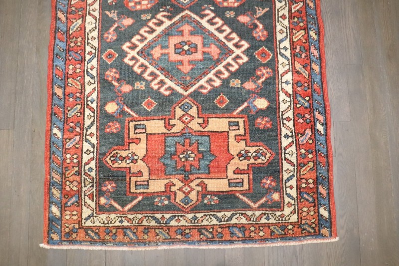 Antique Navy Karajeh Rug 2'10''x4'1'' gallery
