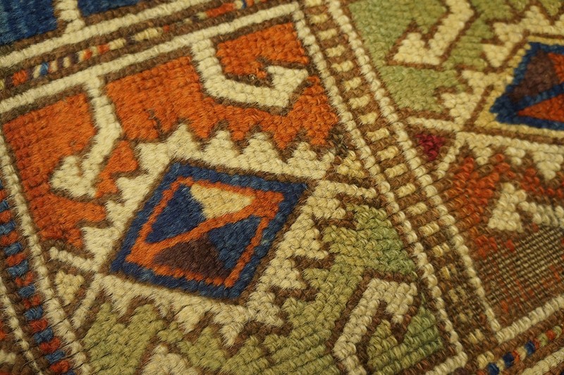 2'x2' Small Scatter Size Antique Tribal Geometric Mid 19th Century Turkish gallery