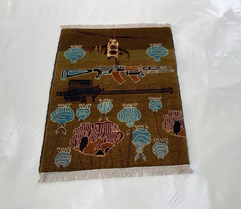 #406 Afghan War Rug War Rug Beautifully Made Wool Rug Handicrafts 80x63 Cm gallery