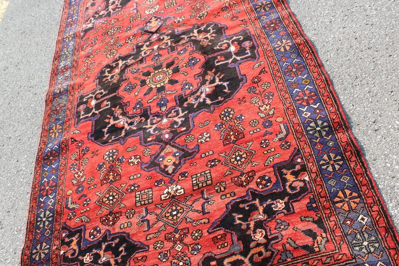 Medallion Floral Vintage Afghan 4' 7" x 7' 10" Orange Handmade Area Rug gallery
