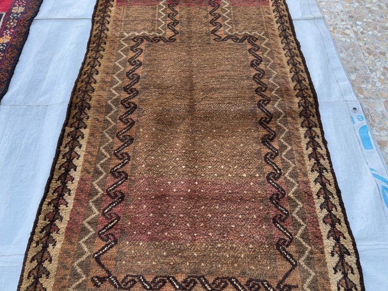 Antique Terracotta Traditional Muted Rug 3x5 Afghan Baluchi Nomadic Faded Carpet gallery