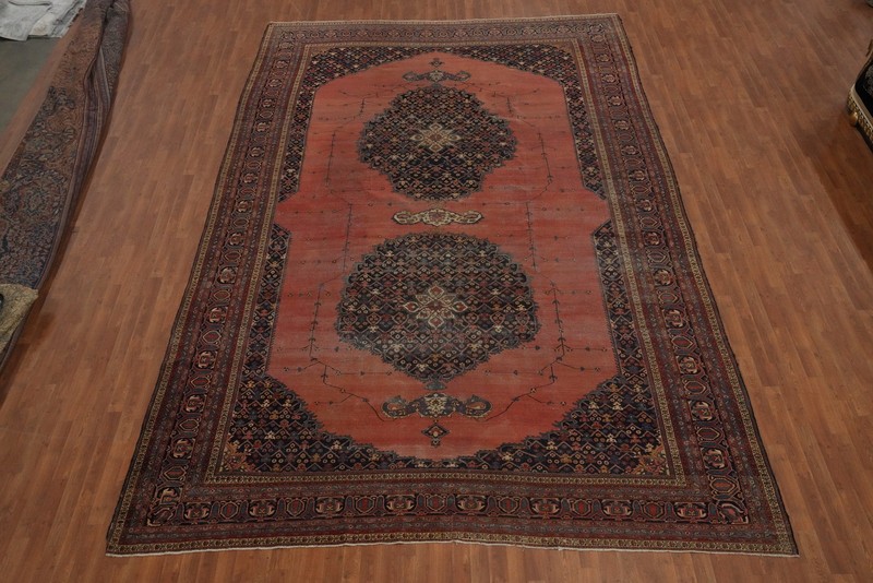 Pre-1900 Vegetable Dye Hand-knotted Traditional Large Rug Antique Carpet 10x16 gallery
