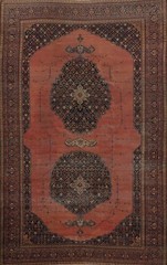 Pre-1900 Vegetable Dye Hand-knotted Traditional Large Rug Antique Carpet 10×16