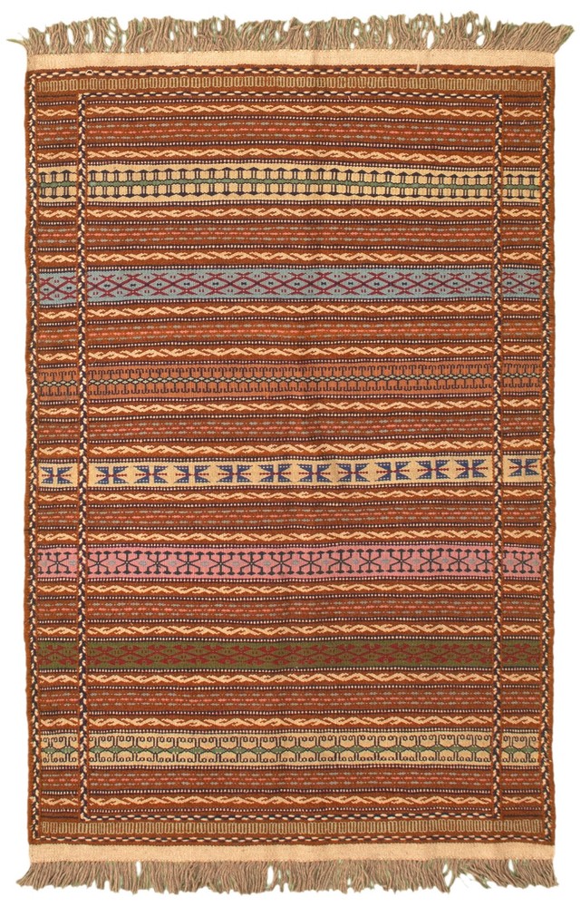 Vintage 3'2" x 5'2" Traditional Wool Hand Woven Oriental Area Rug