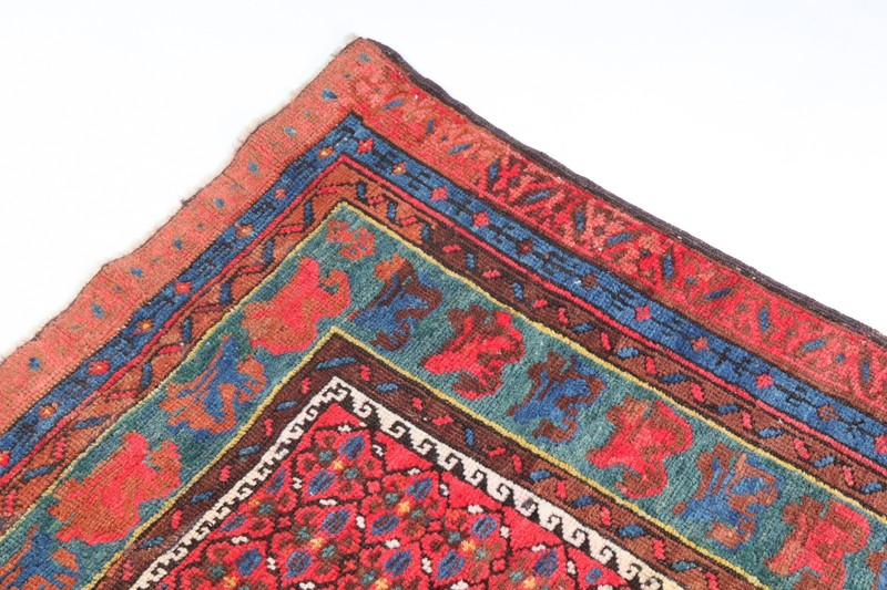 Antique Caucasian Zehur Rug with Rose Pink Tribal Hand Knotted Wool Carpet gallery