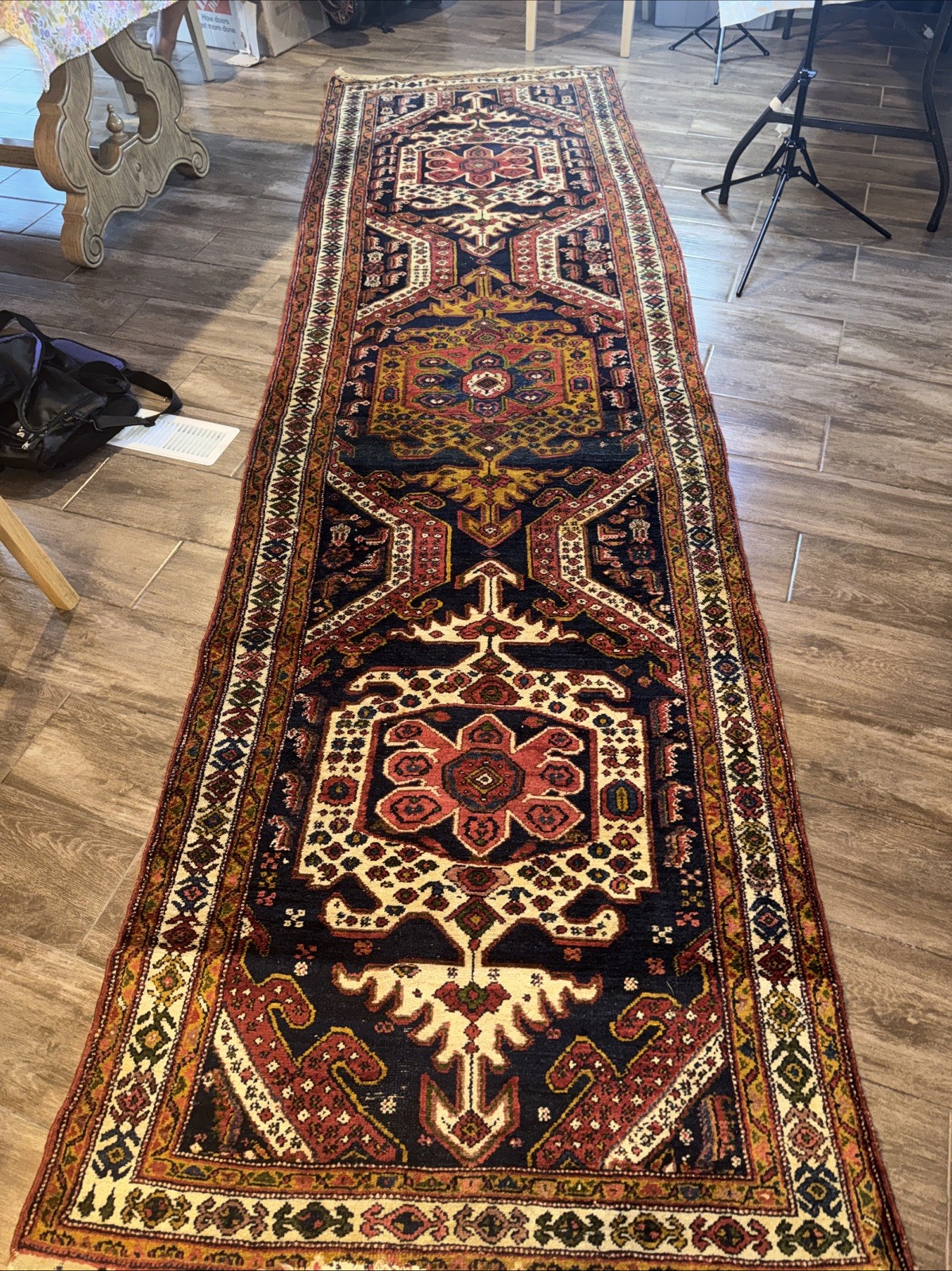 Vintage Persian Style Runner Rug Oriental Tribal Medallion Carpet Decor 149”X41” gallery