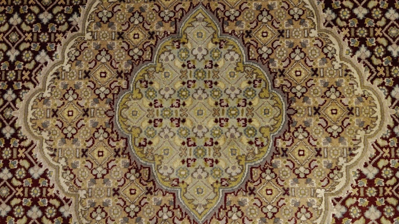 5x7 MEDALLION TABRIZZ INTRICATE HANDMADE-KNOTTED WOOL/SILK RUG 580306 gallery