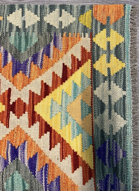 Vintage Kilim Traditional Hand Made Oriental Wool Kilim 4ft11inx3ft 155cmx104cm gallery