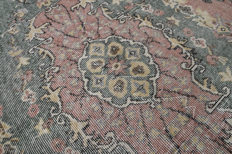 Oushak Turkish Vintage Rug 5x9 Kilim Rug Anatolian Handmade Boho Decor PINK gallery