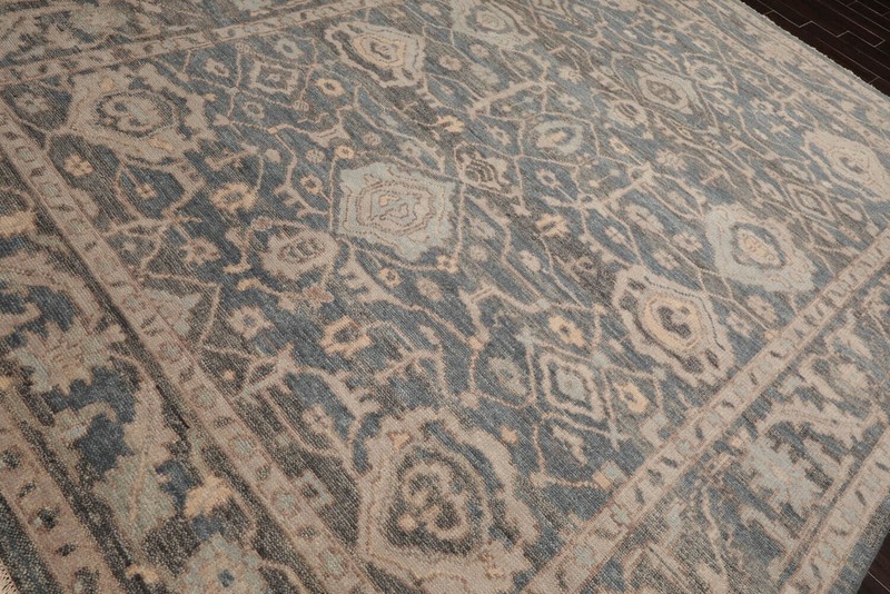 Vintage Turkish Oushak Rug, Beige 9X12 ft, Handmade Wool, Bohemian Anatolian gallery