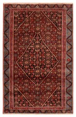 Vintage Hand-Knotted Area Rug 4’0″ x 6’1″ Traditional Oriental Wool Carpet