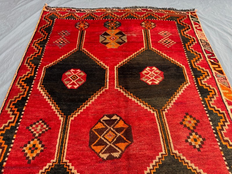 Vintage Turkish Inspired Caucasian Medallion Wide Runner Rug, Tribal Display Rug gallery