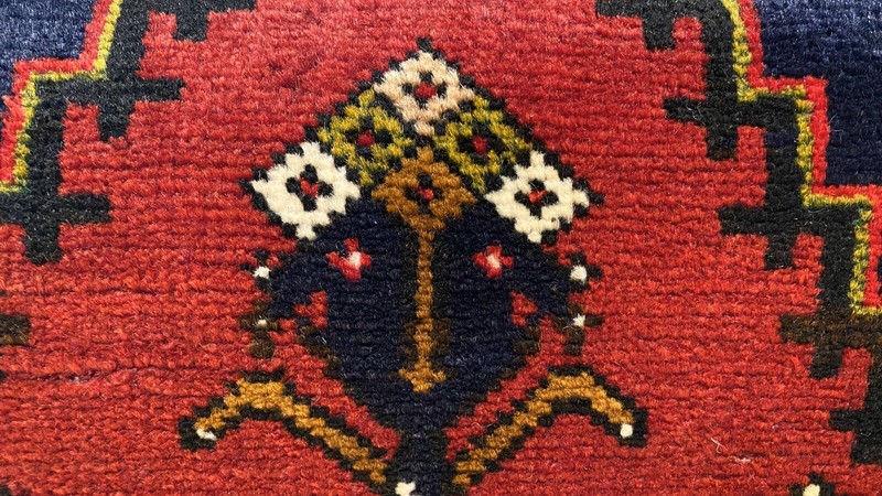 Exquisite Antique 1900-1930s Hand-Knotted Natural Dye Tribal Rug 1’8”x3’6” gallery