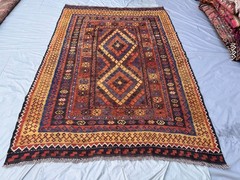 Coral Terracotta Faded Kilim Rug 9’8×13’1 Turkish Antique Tribal Boho decor