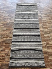 Vintage Handmade Turkish Striped Wool Kilim Runner Rug 212×76 cm