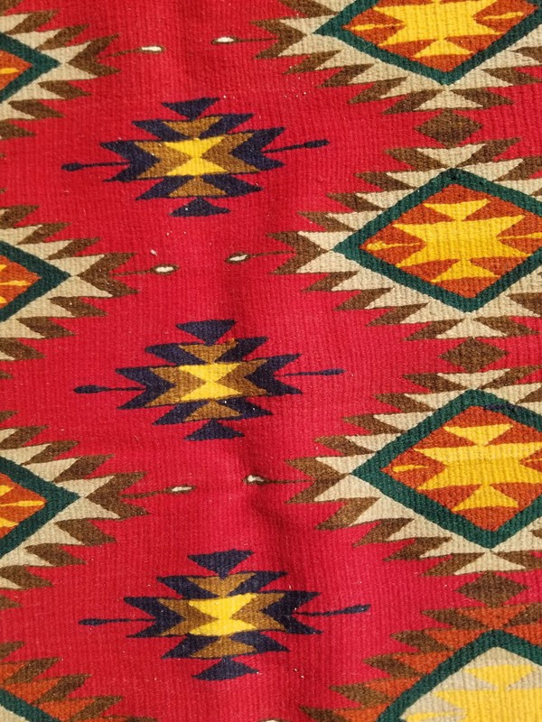 Vintage Traditional Handmade Southwestern Wool Multicolor Kilim 8.1x4.5 ft gallery